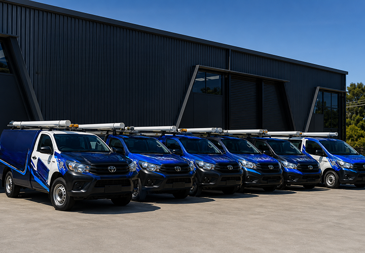 Fleet of Galston Blocked Drains plumbing vans