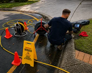 Plumber diagnosing an after-hours fault