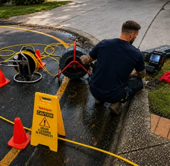 Repairing a burst drain pipe at a Galston home